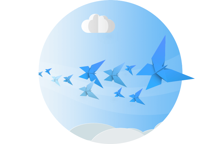 Cirrus blue butterflies paper art