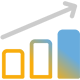 Cirrus yellow increasing graph icon