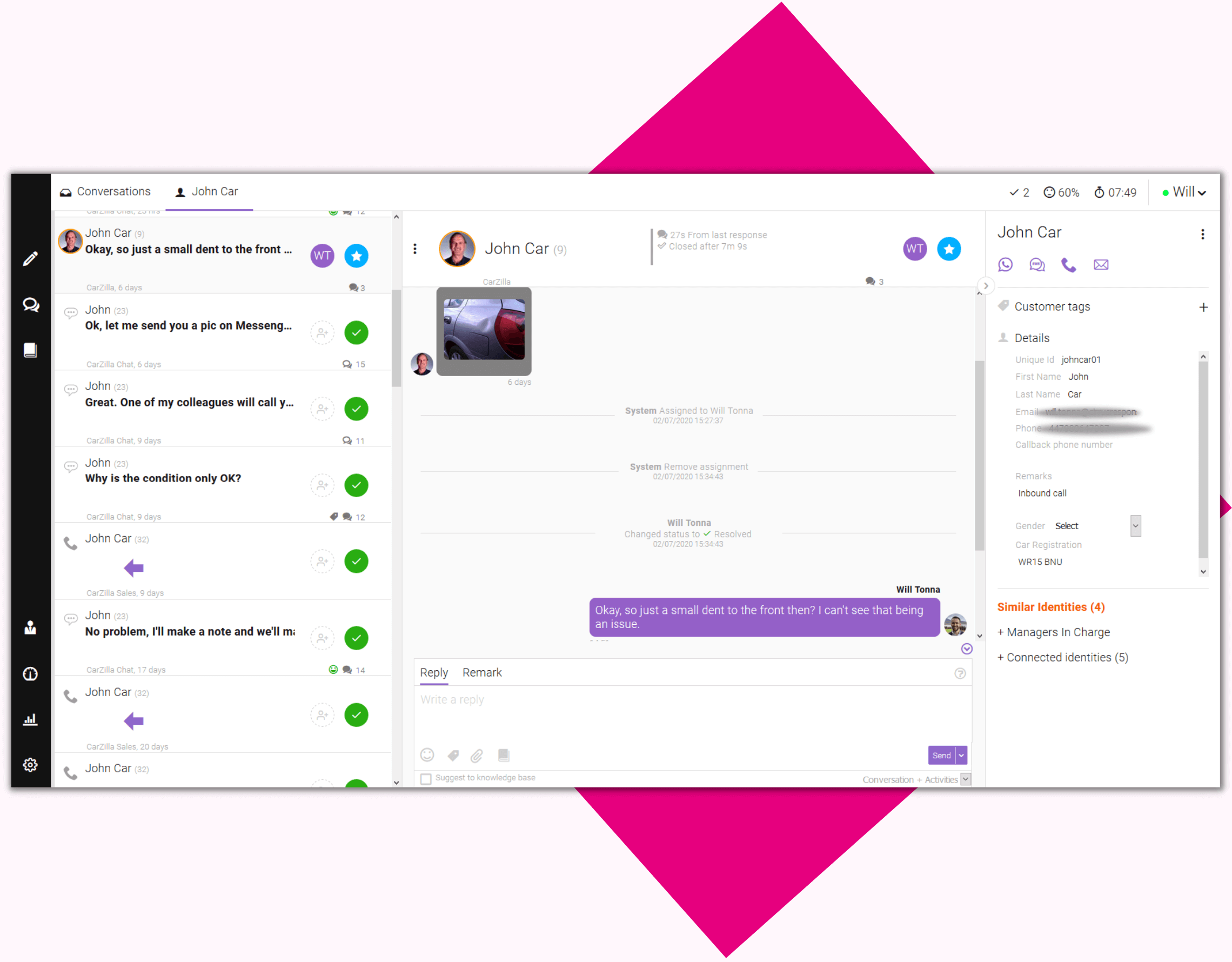 Single view of the customer omni channel screenshot